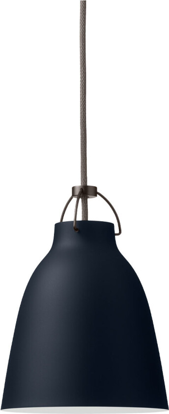Caravaggio Matt,Dark Ultramarine P1, 3m Stone Grey Cord, Mount: Dark Matt Chrome, Shade: Steel - Pendellamper - Cecilie Manz - Blå