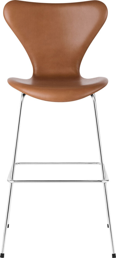 3197 Sjuan - Helklädd, Läder, Grace Walnut - Barstoler - designer_arne_jacobsen - Brun - Lær/Metall/Tre