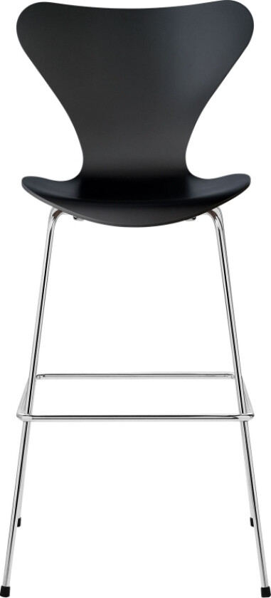 3197 Sjuan, Färgad askfanér, Svart - Barstoler - designer_arne_jacobsen - Svart - Metall/Tre