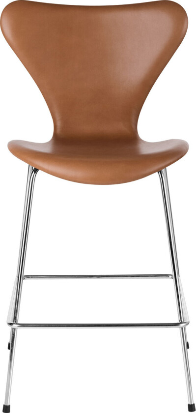 3187 Sjuan - Helklädd, Läder, Soft Walnut - Barstoler - designer_arne_jacobsen - Brun - Lær/Metall/Tre