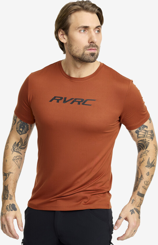 Herre > Overdeler > T-skjorter, Mission Logo Slim Fit T-shirt Herre Rusty Orange, Størrelse:XS