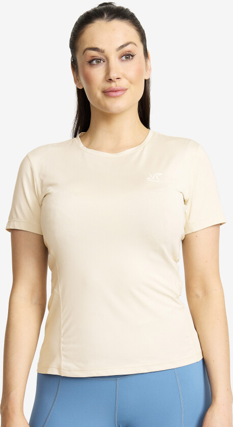 Dame > Overdeler > T-skjorter, Stride Active T-shirt Dame Oatmeal, Størrelse:3XL