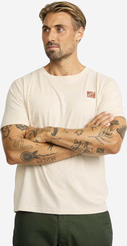 Herre > Overdeler > T-skjorter, Easy Graphic Nature Lines T-shirt Herre Oatmeal, Størrelse:2XL