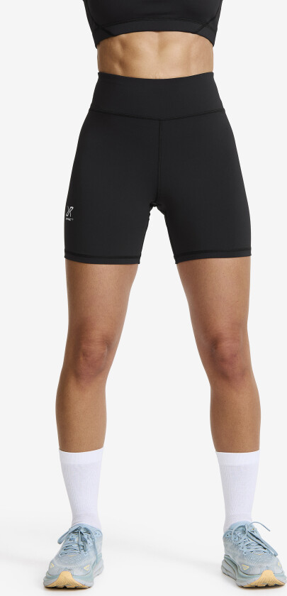 Flow High-waisted Hotpants Dame Black, Størrelse:4XL - Outdoor Tights