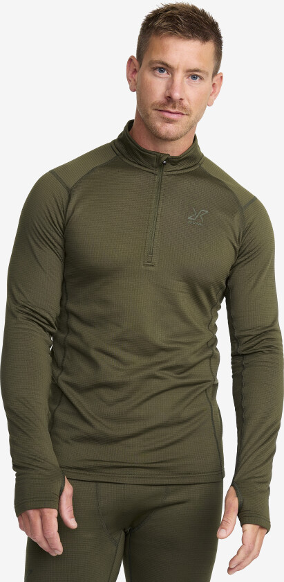 Waffle Half-zip Baselayer Top Herre Grape Leaf, Størrelse:S - Herre > Superundertøj