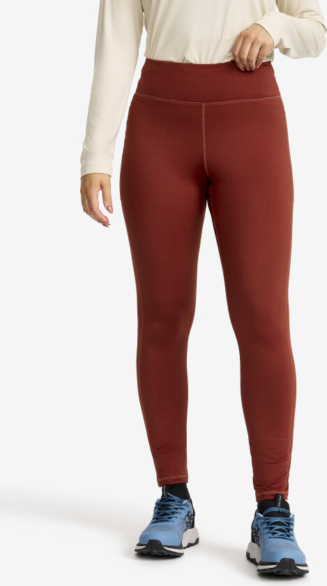 Outdoor Tights, Alaska Fleece Lined Tights Dame Fired Brick, Størrelse:XL
