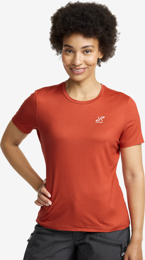 Mission T-shirt Dame Aurora Red, Størrelse:XS - Dame > Overdeler > T-skjorter