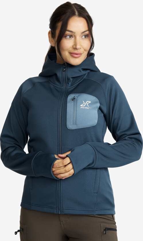 Dame > Overdeler > Hettegensere, Evolution Stretch Fleece Hoodie Dame Moonlit Ocean/Stellar, Størrelse:2XL