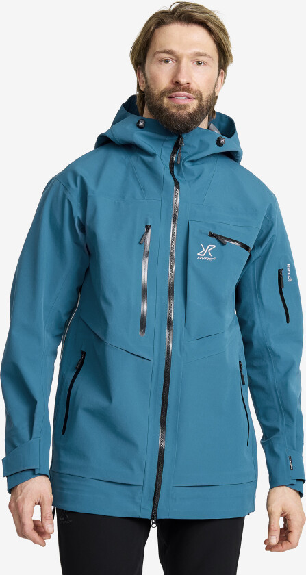 Skalljakke, Turjakke & Vindjakke, Cyclone Long 3L Jacket Herre Moroccan Blue, Størrelse:L