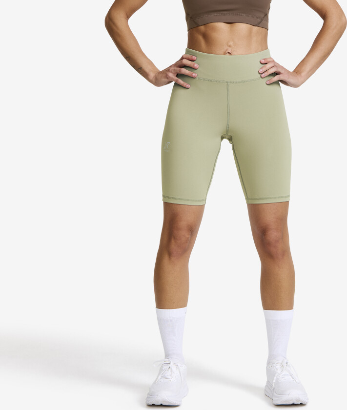 Flow High-waisted Biker Shorts Dame Shadow Green, Størrelse:2XL - Outdoor Tights