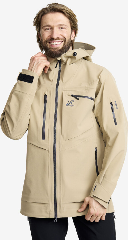Cyclone Long 3L Jacket Herre Khaki, Størrelse:2XL - Skalljakke, Turjakke & Vindjakke