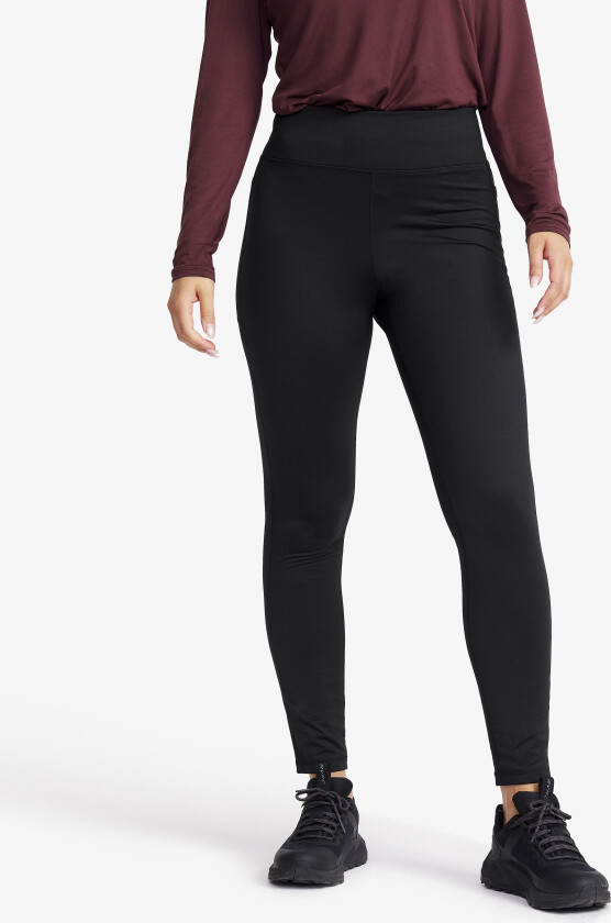 Alaska Fleece Lined Tights Dame Black, Størrelse:S - Outdoor Tights