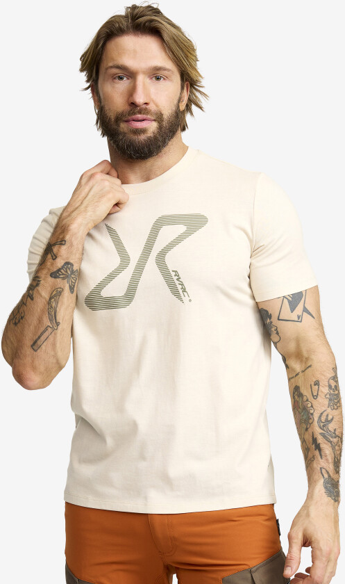 Herre > Overdeler > T-skjorter, Easy Graphic Logo T-Shirt Herre Oatmeal, Størrelse:2XL