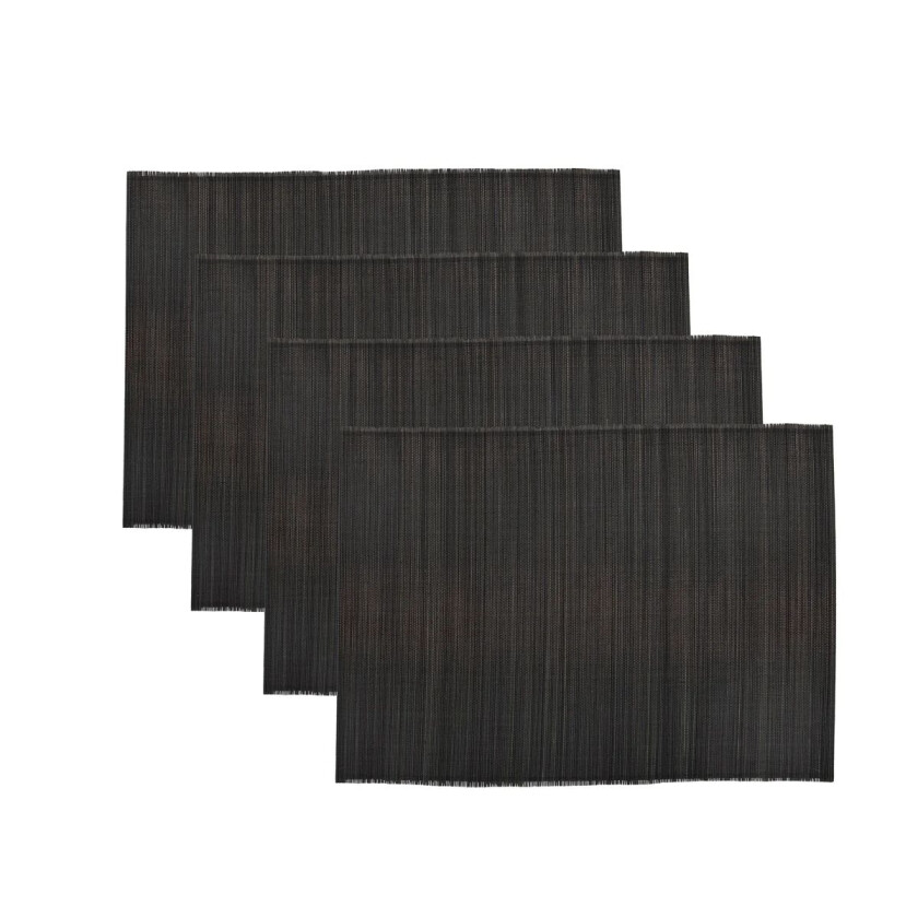 Bamb spisebrikke 33x45 cm 4-stk. Svart