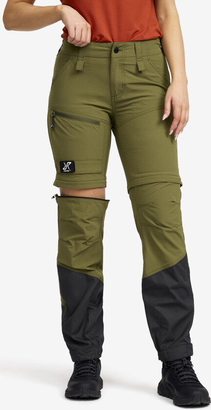Range Pro Zip-off Pants Dame Burnt Olive/Anthracite, Størrelse:XL - Zip-off-bukser