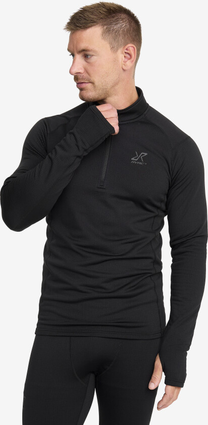 Waffle Half-zip Baselayer Top Herre Black, Størrelse:2XL - Herre > Superundertøj
