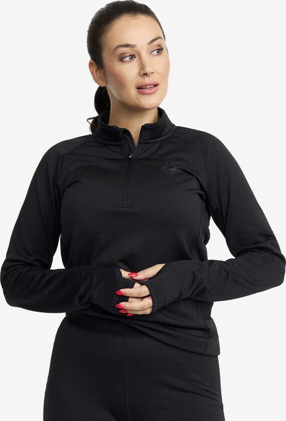 Waffle Half-zip Baselayer Top Dame Black, Størrelse:2XL - Dame > Superundertøj