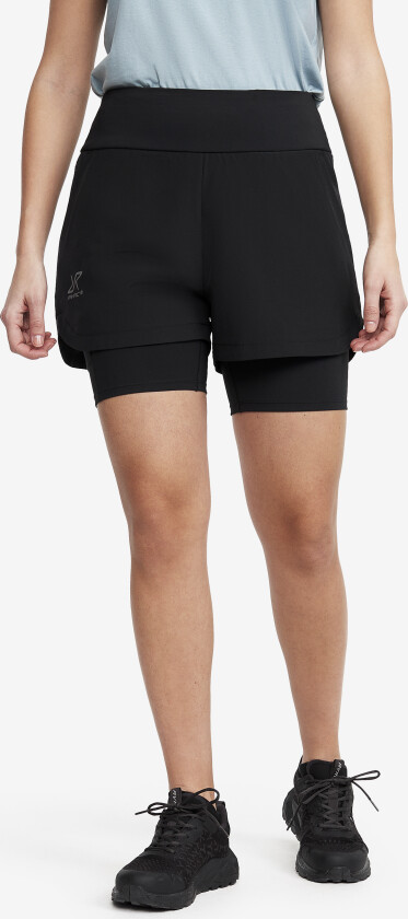 2-in-1 Shorts Dame Black, Størrelse:L - Dame > Bukser > Shorts