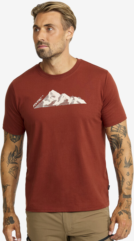 Herre > Overdeler > T-skjorter, Easy Graphic Mount Lines T-shirt Herre Smoked Paprika, Størrelse:4XL