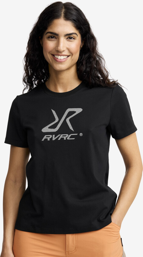 Dame > Overdeler > T-skjorter, Easy Graphic Logo T-shirt Dame Black, Størrelse:4XL