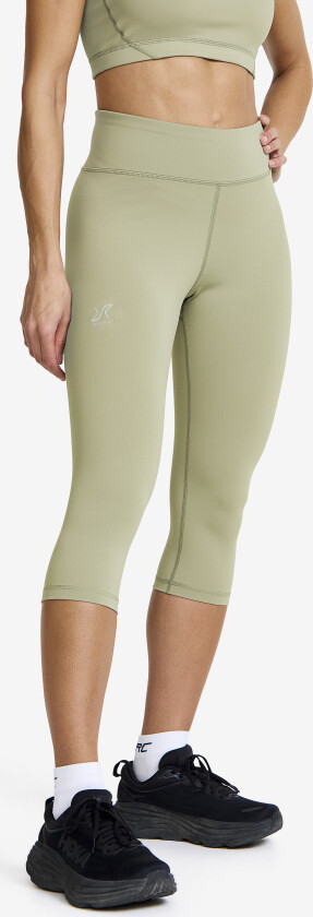 Outdoor Tights, Flow High-waisted Capri Leggings Dame Shadow Green, Størrelse:XS