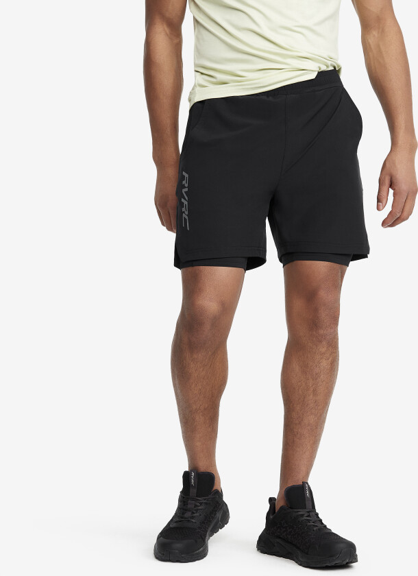 2-in-1 Shorts Herre Black, Størrelse:2XL - Bukser > Shorts