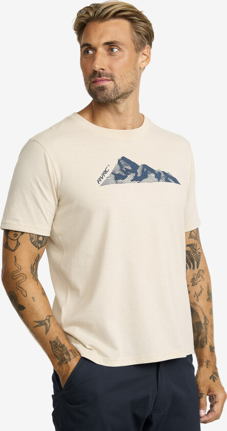 Easy Graphic Mount Lines T-shirt Herre Oatmeal, Størrelse:2XL - Herre > Overdeler > T-skjorter