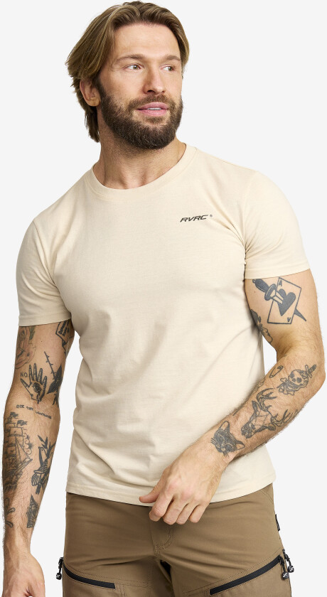 Herre > Overdeler > T-skjorter, Easy T-shirt Slim Fit Herre Oatmeal, Størrelse:2XL