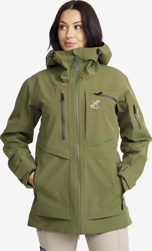 Skalljakke, Turjakke & Vindjakke, Cyclone Long 3L Jacket Dame Cypress, Størrelse:S