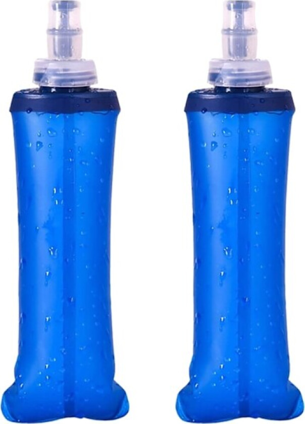 2 stk Myke Flasker 250ml, TPU Foldbar Løpevannflasker, Utendørs Sports Hydreringsflaske, Myk Sammenleggbar Vannflaske