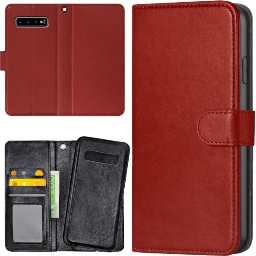 Samsung Galaxy S10 - Lommebok Deksel Mørkrød Dark red