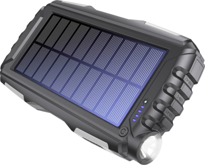Denver Pso-20010 Mk2 Solcelle-Powerbank 20000 Mah Antracit Lommelygte, Statusvisning