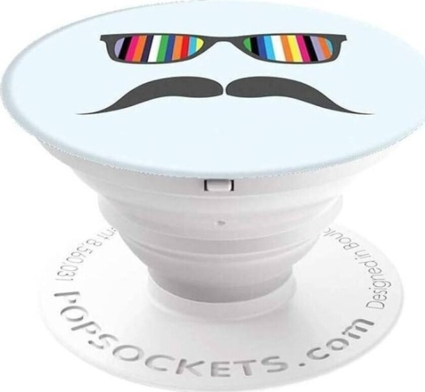 Popsockets Mustache Rainbow, Mobiltelefon/Smarttelefon, Grå, Hvit