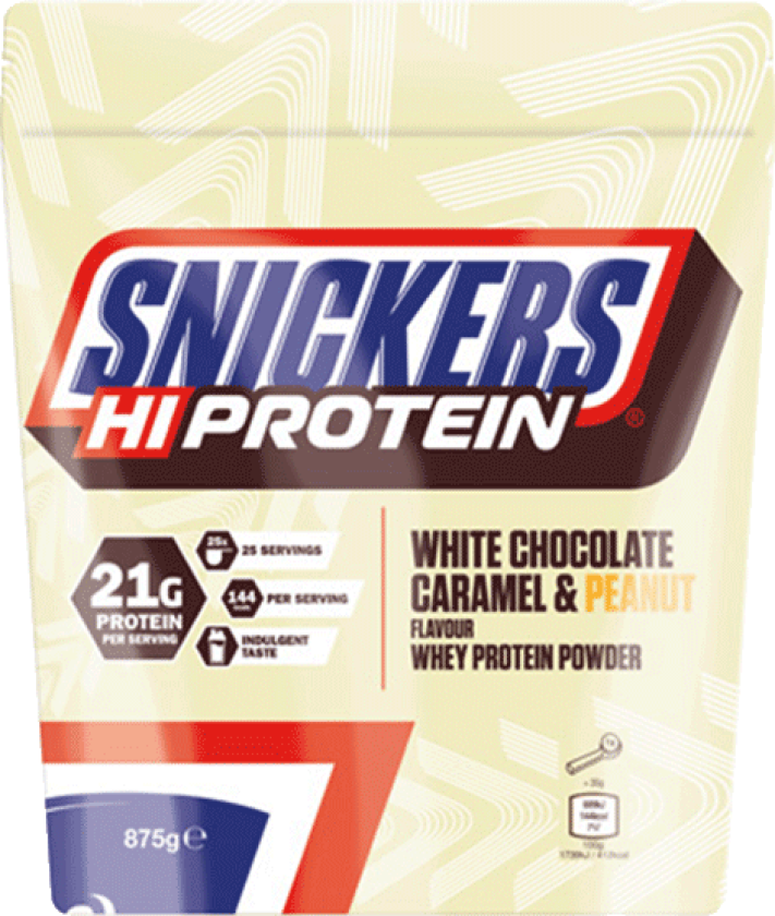 Snickers Myseprotein 875 g Hvit Sjokolade Peanøtt