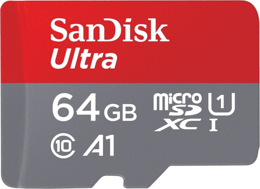 Sandisk Ultra - Flashminnekort (Microsdxc Til Sd-Adapter Inkludert) - 64 Gb - A1 / Uhs-I U1 / Class10 - Microsdxc Uhs-I