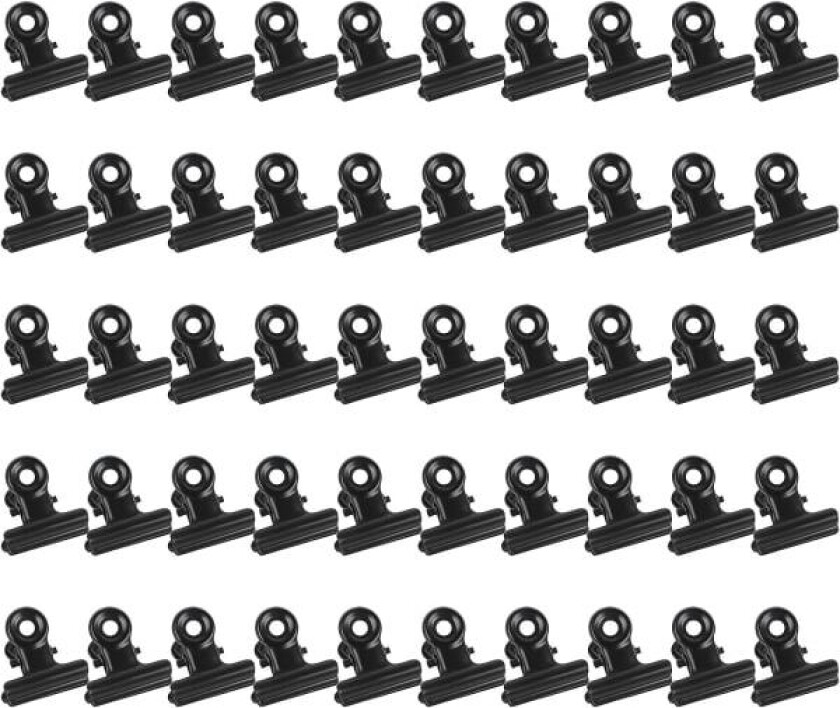 50 stk. metallklemmer med hengsler Sterk fjærbelastet bulldogklemme 22 mm metallklemmer Liten papirklemme for filer Matposer Foto