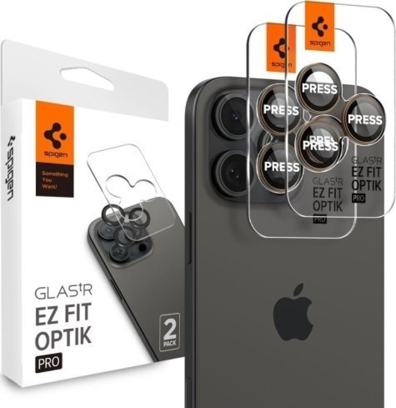 Glass Tr Ez Fit Optik Pro 2 Pack, Desert Titanium - Iphone 16 Pro/Pro Max