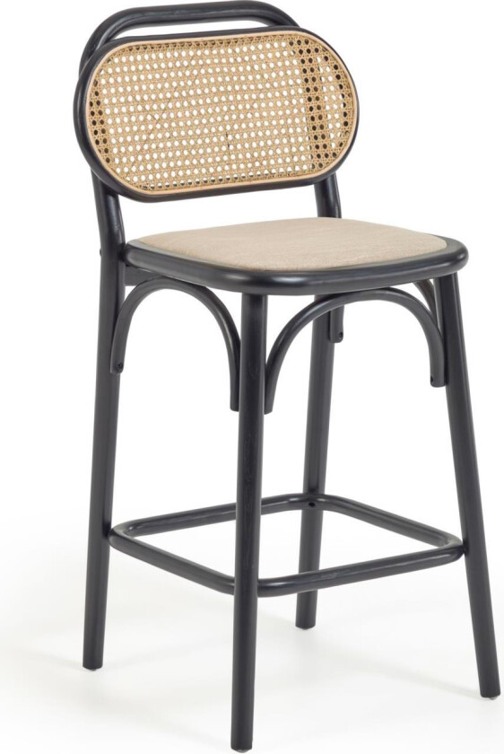 LAFORMA Doriane barkrakk, med ryggstøtte og fotstøtte - rotting, stoff og svart almetre