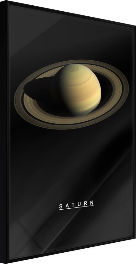 ARTGEIST-plakat med ramme - Solsystemet: Saturn Svart