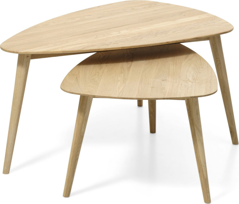 Bali salongbord ML, trekantet - naturlig eik (sett med 2)