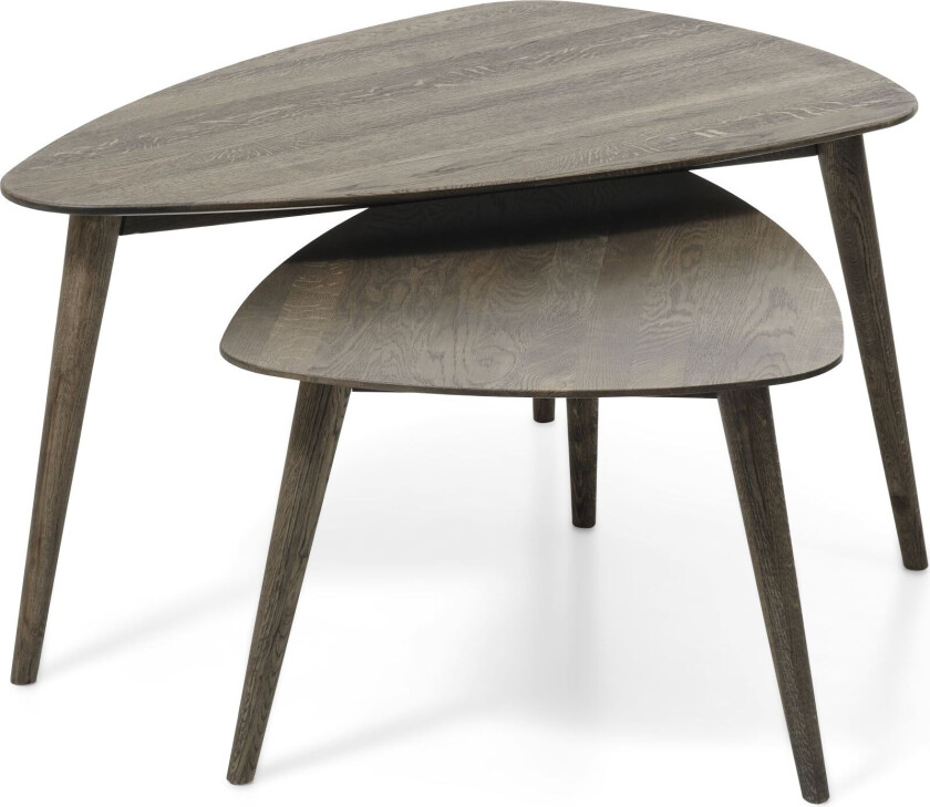 Bali salongbord ML, trekantet - røkt eik (sett med 2)