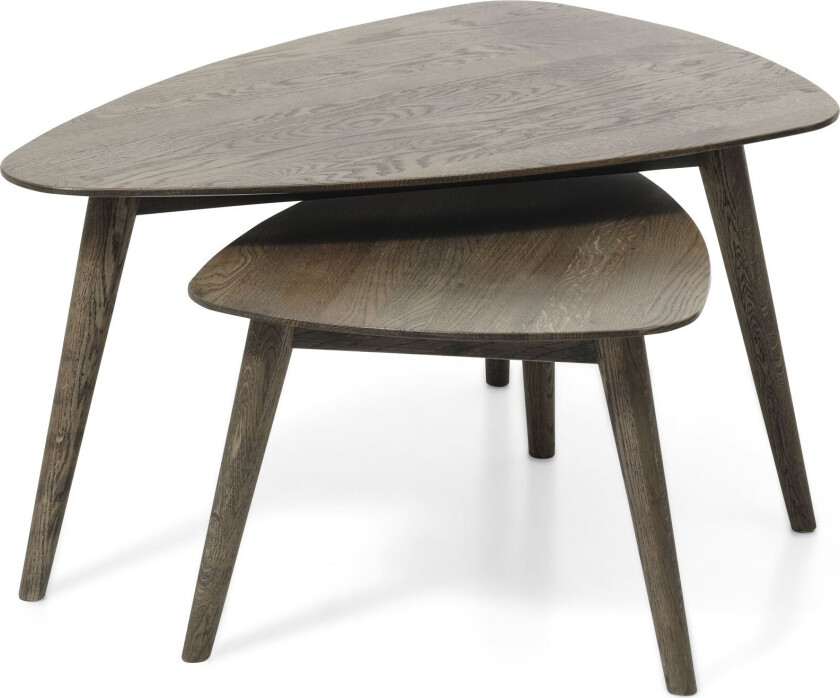 Bali salongbord SM, trekantet - røkt eik (sett med 2)