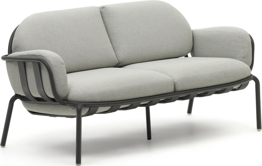 LAFORMA Joncols 2-manns hagesofa, med grå puter - grå aluminium