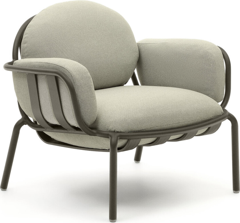 LAFORMA Joncols hagestol, med beige puter - grønn aluminium