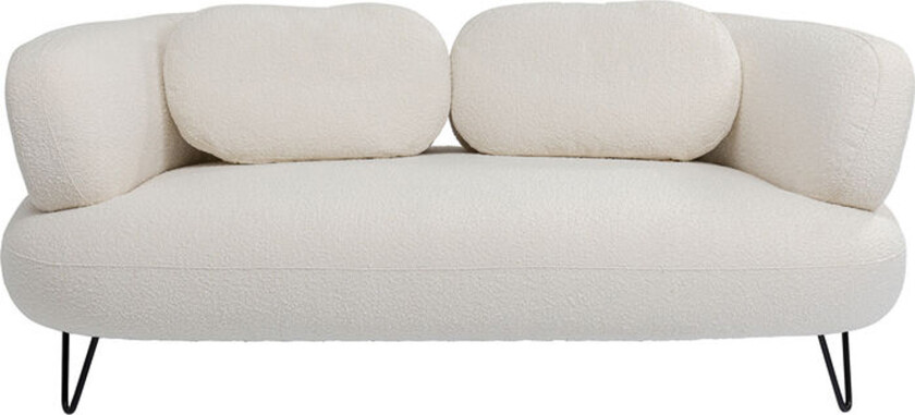 KARE DESIGN Peppo White 2-manns sofa - hvit polyester og stål