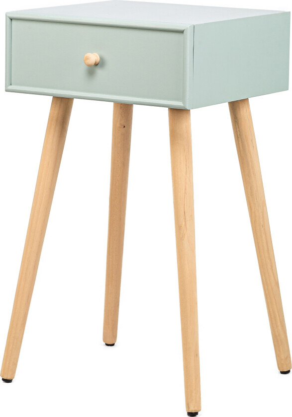 NORDLYS Narita nattbord, m. 1 skuff - mintgrønt tre og naturlig bøk (40x36)