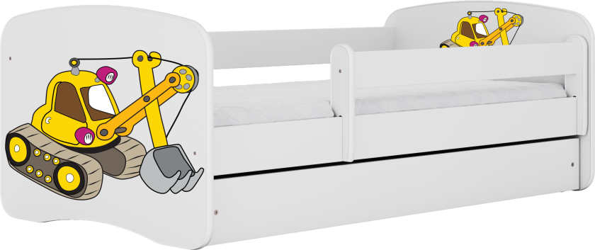 Babydreams juniorseng med graver, med madrass, sengehest og skuff - hvit laminat (180x80)