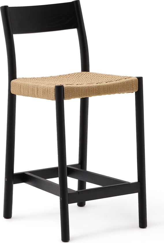 LAFORMA Yalia barkrakk, med ryggstøtte og fotstøtte - tau og svart eik (65cm)