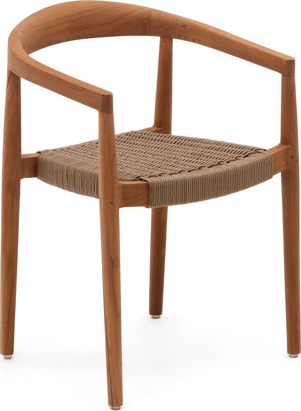 LAFORMA Ydalia hagestol, m armlener, stabelbar - beige tau og brun teak