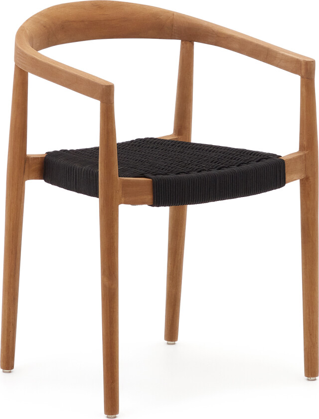 LAFORMA Ydalia hagestol, m armlener, stabelbar - svart tau og brun teak